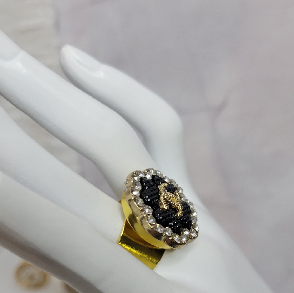 Chanel Button, Adjustable Statement Ring - image 2